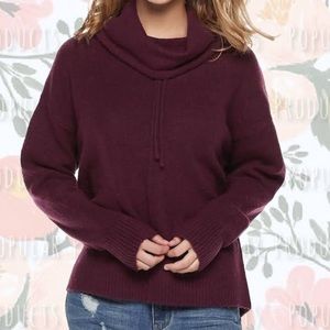 Funnel Neck Sweater, Violet